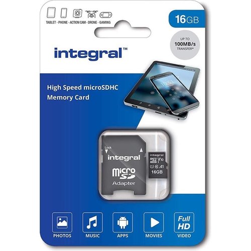  Integral 16GB V10 High Speed microSDHC card -class 10 -up to 100MB/s 