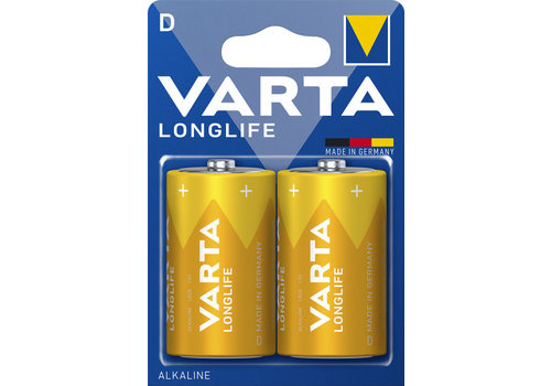 Varta Longlife Alkaline D / LR20 blister 2 (incl. vwb)   Varta Longlife Alkaline D / LR20 blister 2 (incl. vwb)