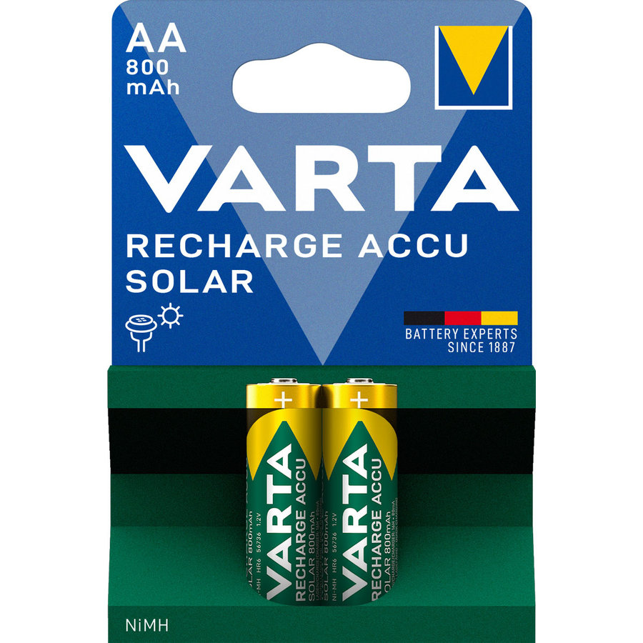 56736 AA Solar 800mAh Rechargeable blister 2-1