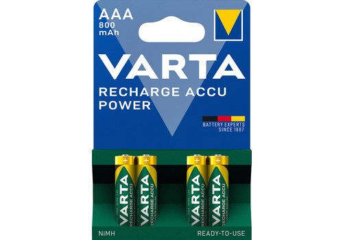  Varta Rechargeable NimH AAA / HR03 800mah blister 4 (incl. vwb) 