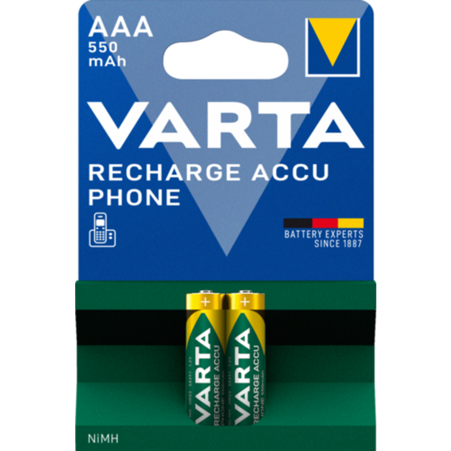 58397 AAA Phone 550mAh Recharge blister 2-1