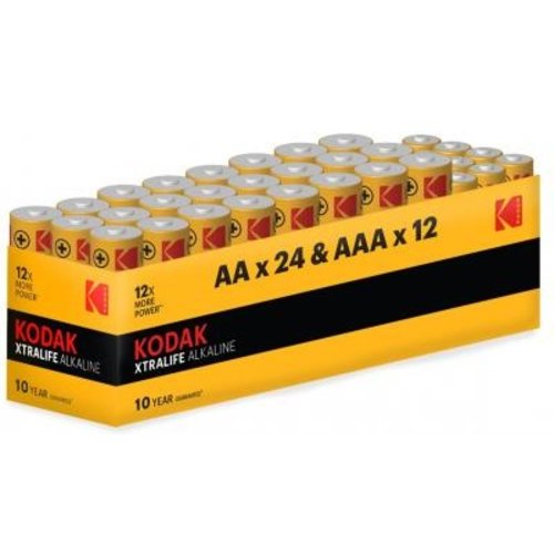  Kodak XTRALIFE alkaline 24xAA+12xAAA (incl.  vwb) 