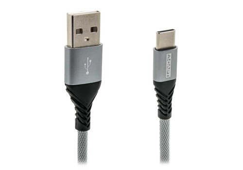  A-DAPT Data en Laadkabel USB-A > USB-C 1m PRO grijs 