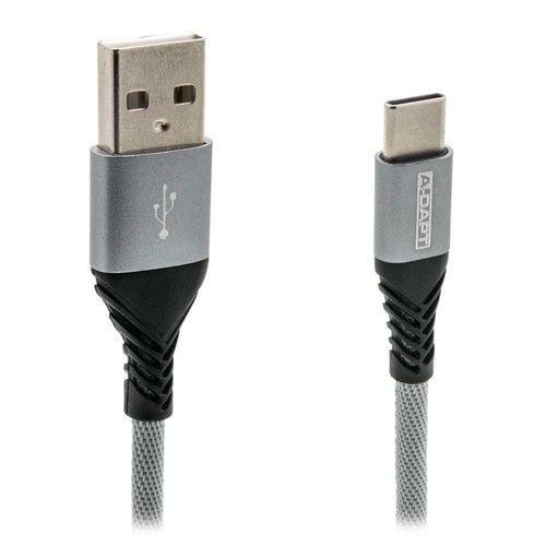  A-DAPT Data en laadkabel USB-A > USB-C 1m PRO grijs 