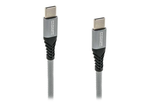  A-DAPT Data en laadkabel USB-C > USB-C 1m PRO grijs 