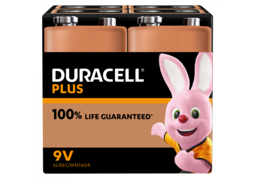  Duracell MN1604 9V Plus 100% Alkaline 4-pack 