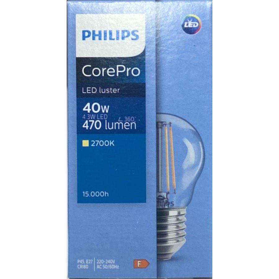 CorePro LEDLuster 4.3-40W E27 827 P45 CLG Niet Dimbaar-1