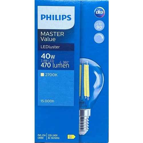  Philips MASTER VLE Kogel 3.4-40W E14 927 Helder Dimbaar (incl.  vwb) 