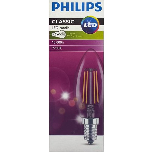  Philips CorePro Kaars 4.3-40W E14 827 Helder 