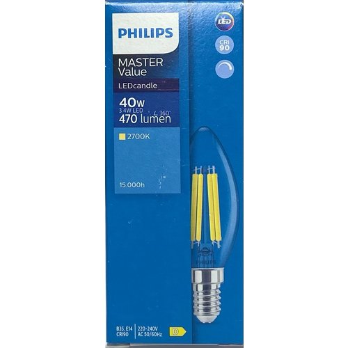  Philips Master VLE Kaars 3.4-40W E14 927 Helder Dimbaar 