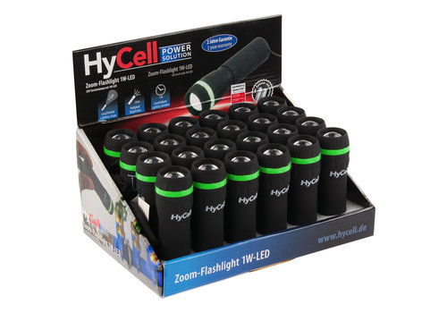  Hycell Display 24 stuks Zaklamp incl 3x AAA Zoom 55LM 