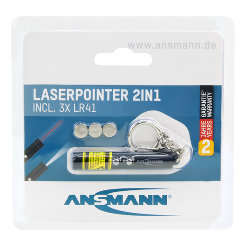  Ansmann Laserpointer Zaklampje 2in1 sleutelhanger  3x LR41 