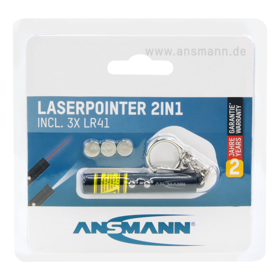 Laserpointer Zaklampje 2in1 sleutelhanger  3x LR41-1