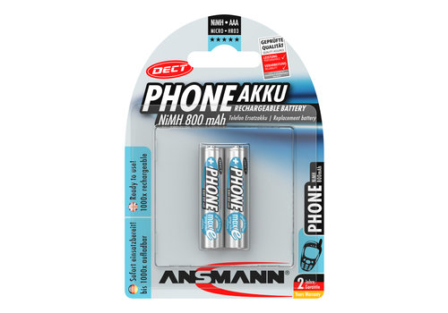  Ansmann Recharge Accu Phone NimH AAA/HR03 800mAh Blister 2 