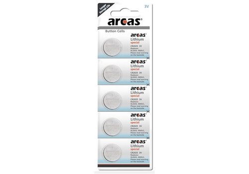  Arcas Lithium Knoopcel CR2025 3V blister 5 