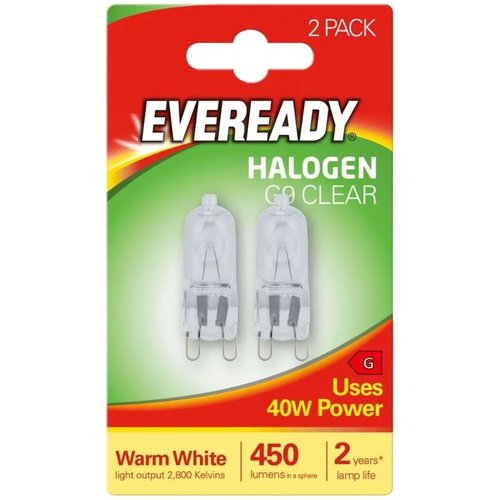  Eveready Halogeen Capsule G9 230V 40W 2800K 450LM blister 2-pack 