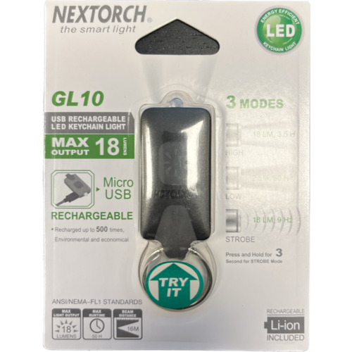  Nextorch GL10 Led lampje Li-Ion (incl.  vwb) 
