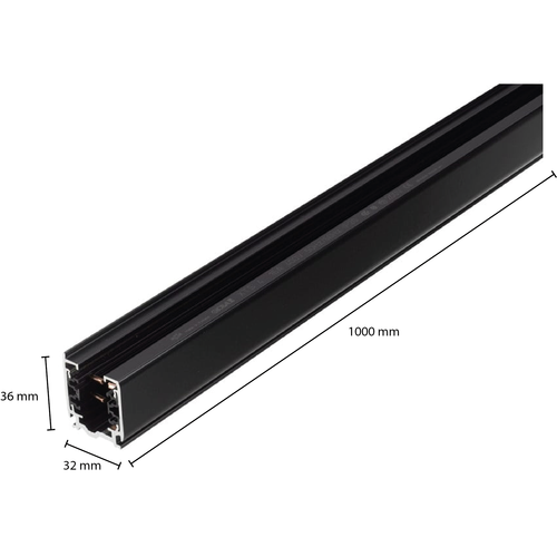  GHM 3-Fase Rail 1 Meter Zwart 