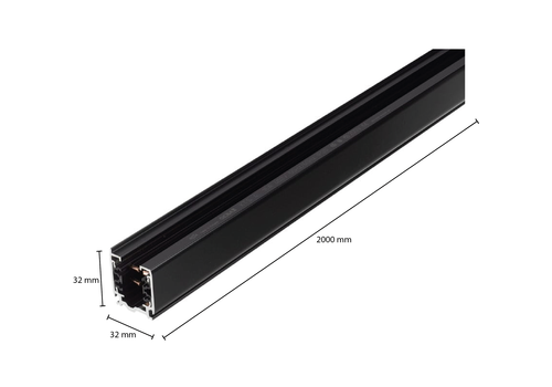  GHM 3-Fase Rail 2 Meter Zwart 