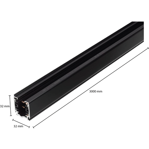  GHM 3-Fase Rail 3 Meter Zwart 