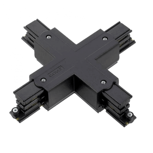  3-Fase Rail X-Vorm Connector Zwart 