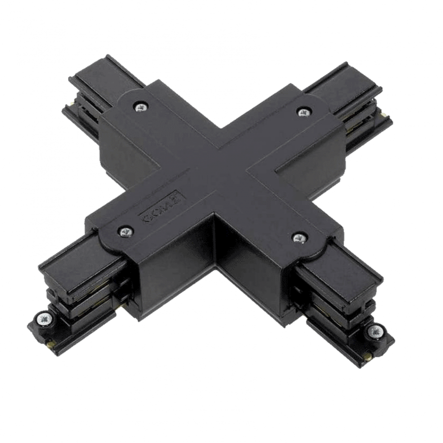 3-Fase Rail X-Vorm Connector Zwart-1