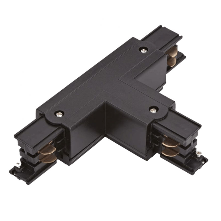 3-Fase Rail T-Vorm Connector Rechts Links-2 Zwart-1