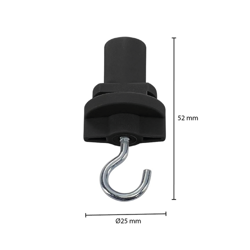  GHM 3-Fase Rail Adapter Met Haak Zwart 