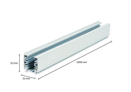  GHM 3-Fase Rail 2 Meter Wit 