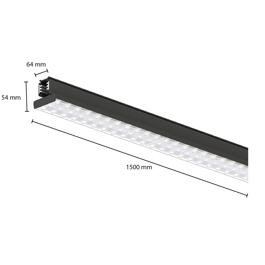 Railarmatuur Tarvos 60W Zwart 150cm-2