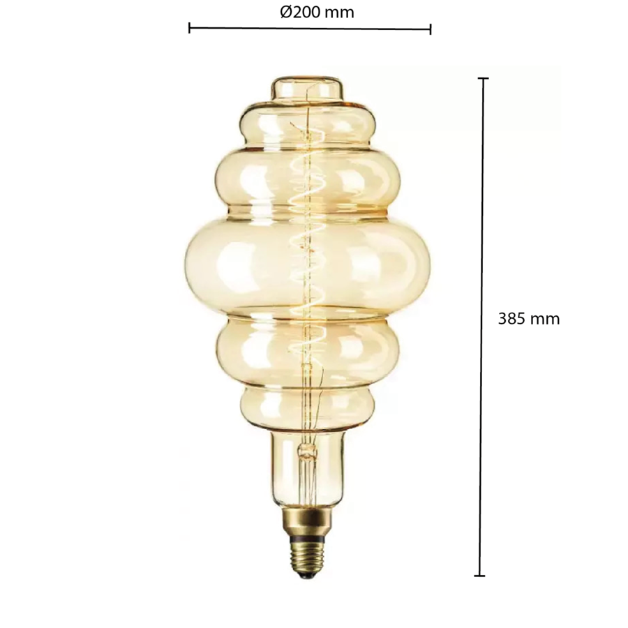 LED Paris Globe 6W Filament Lamp Amber Dimbaar-2