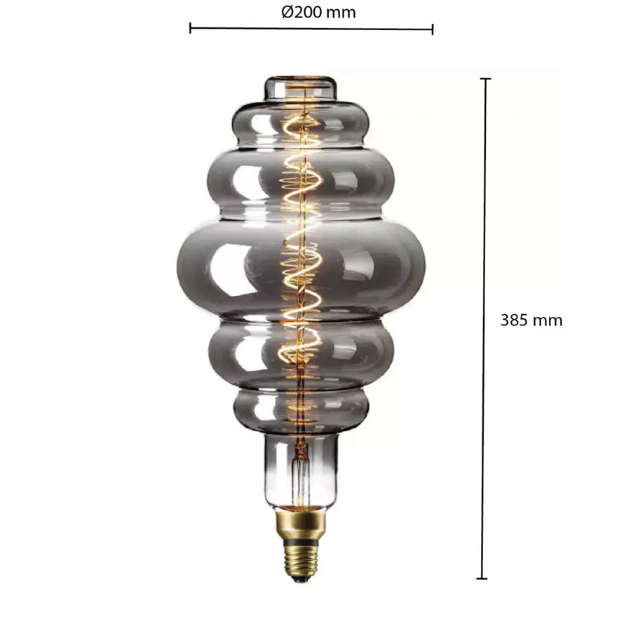 LED Paris Globe 6W Filament Lamp Smoke Dimbaar-2