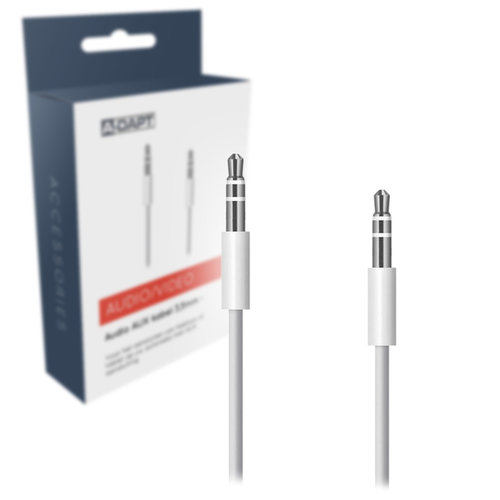  A-DAPT Audio kabel AUX 3,5mm jack wit 