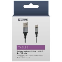 thumb-Data en Laadkabel USB-A > USB-C 2m PRO grijs-2