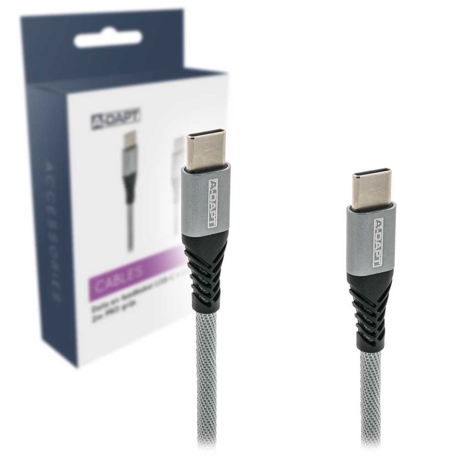 Data en Laadkabel USB-C > USB-C 2m PRO grijs-1