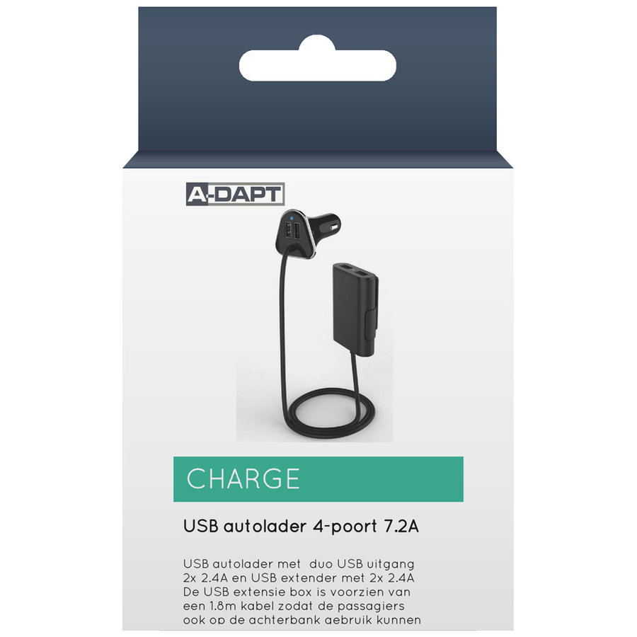 Autolader 4xUSB 9,6A zwart-1