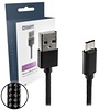 Data en laadkabel Micro USB Nylon 1m zwart