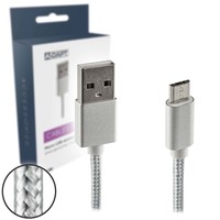 thumb-Data en laadkabel Micro USB Nylon 1m zilver-2