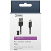 A-DAPT Data en laadkabel Micro USB Nylon 2m zwart
