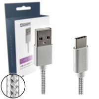 thumb-Data en laadkabel USB-C Nylon 1m zilver-2