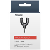 thumb-Audioplug Y-verloop 3,5mm zwart-1