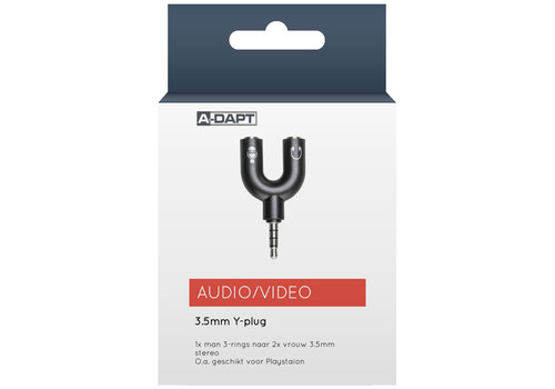  A-DAPT Audioplug Y-verloop 3,5mm zwart 