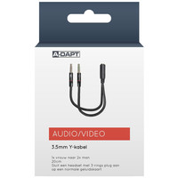 thumb-Audiokabel Y-verloop 3,5mm zwart-1