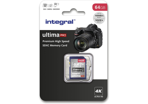  Integral 64GB Premium High Speed SD card 100MB/S SDXC V30 UHS-I U3 