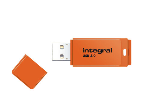  Integral 64GB Neon Orange USB3.0 Flash Drive 