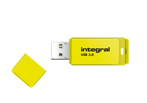  Integral 64GB Neon Yellow USB3.0 Flash Drive 