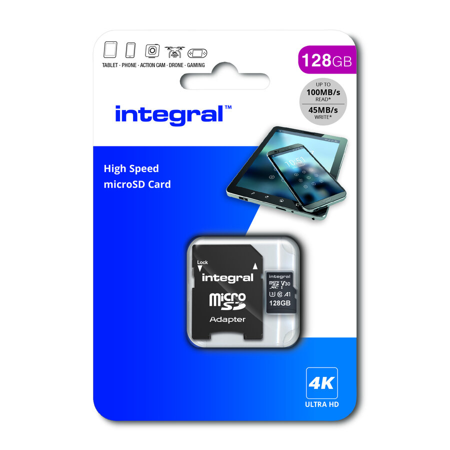 128GB V30 High Speed microSDXC card -class 10-1