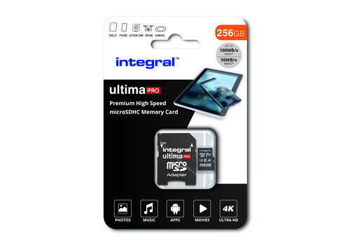  Integral 256GB V30 UltimaPro HighSpeed microSDXC- class 10- 100MB/s read - 50MB/s write 