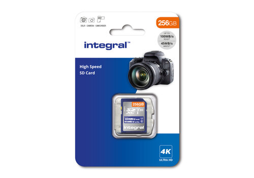  Integral 256GB High Speed SD card 100MB/S SDHC/XC V30 UHS-I U3 