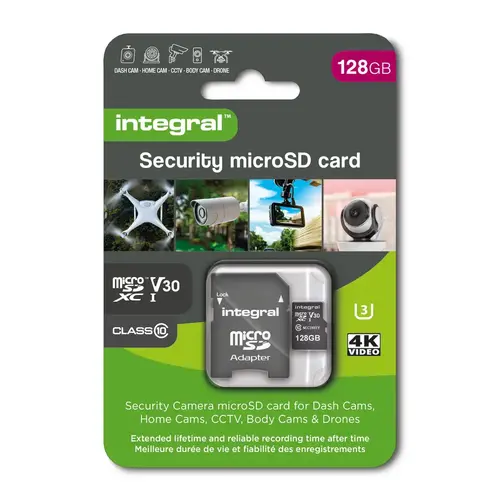  Integral 128GB  microSDXC Security Card - V30 